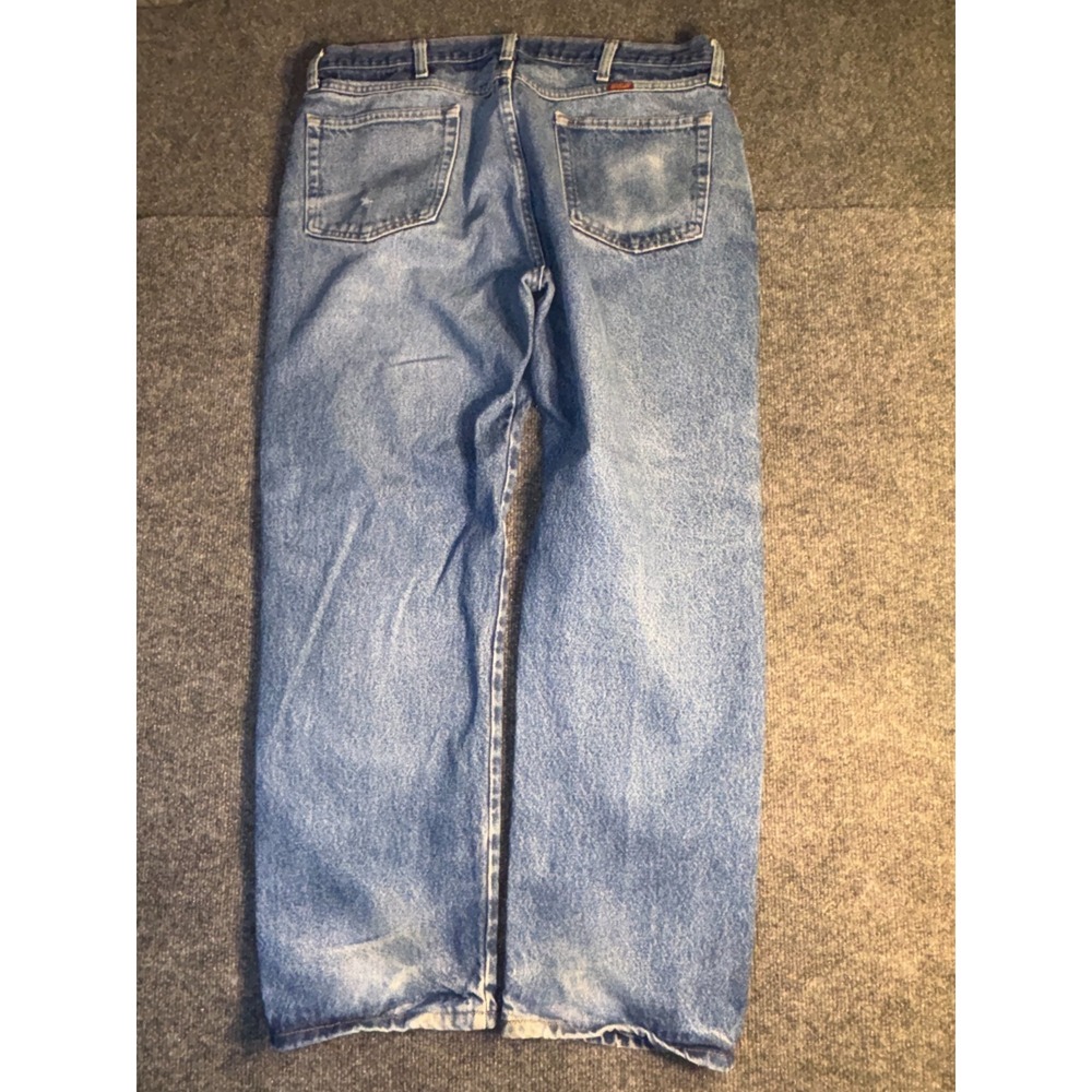 Rustler Jeans Men 38x30 Blue Denim Stretch Casual Faded Straight Leg Medium Wash